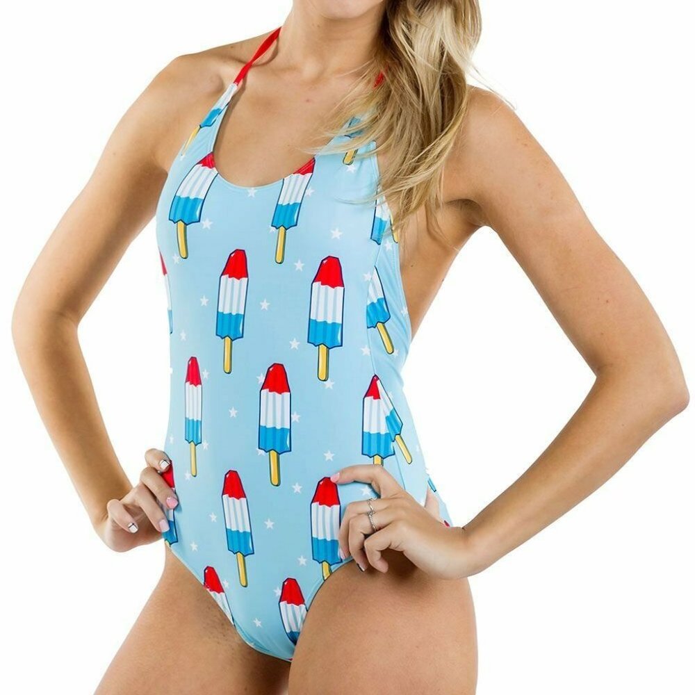 Tipsy Elves Popsicle Halter Top One Piece Bikini